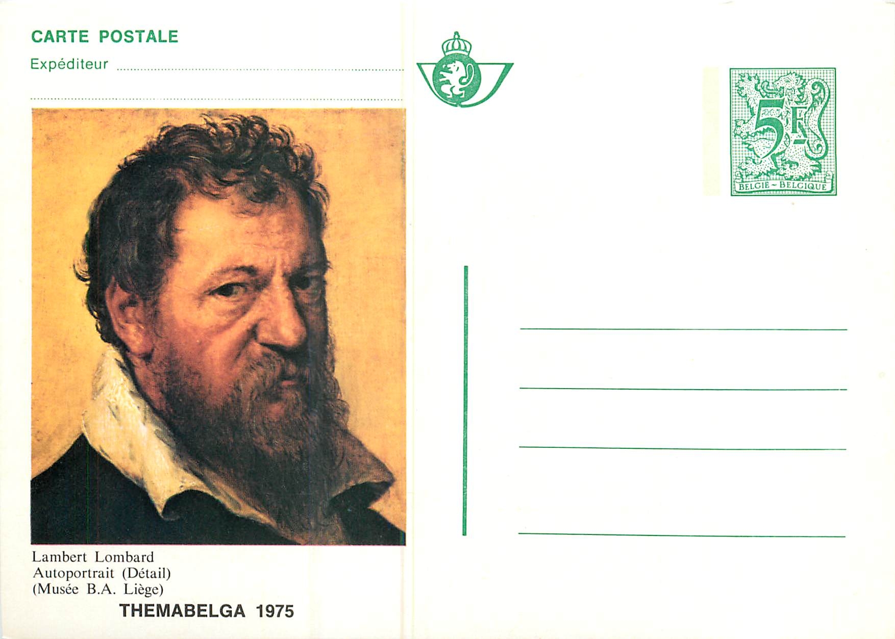 Entier Postal Postal Stationary Belgique Lambert Lombard Themabalga 1975