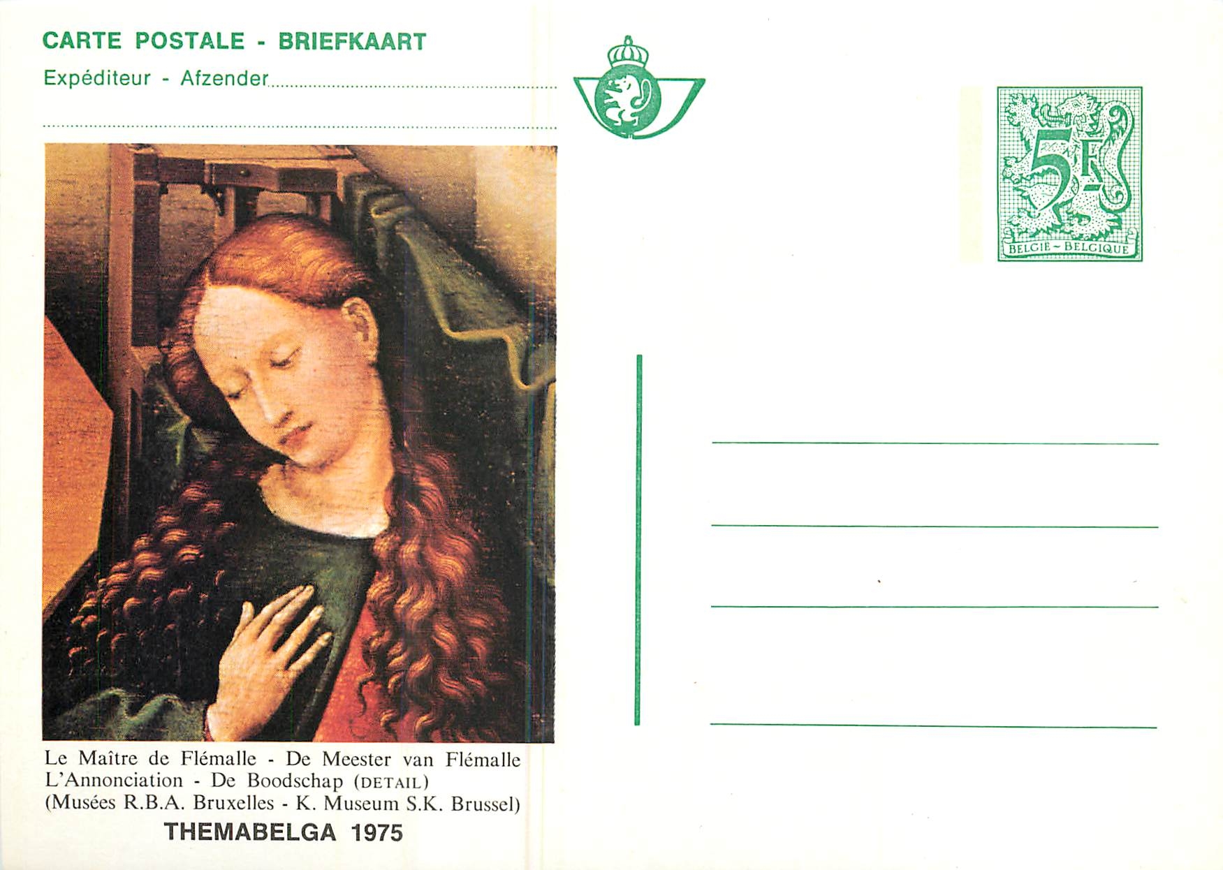 Entier Postal Postal Stationary Belgique LE Maitre de Flemalle Themabalga 1975