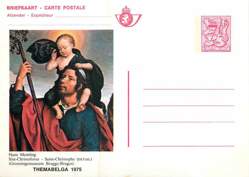 Entier Postal Postal Stationary Belgique Hans Memling Themabalga 1975