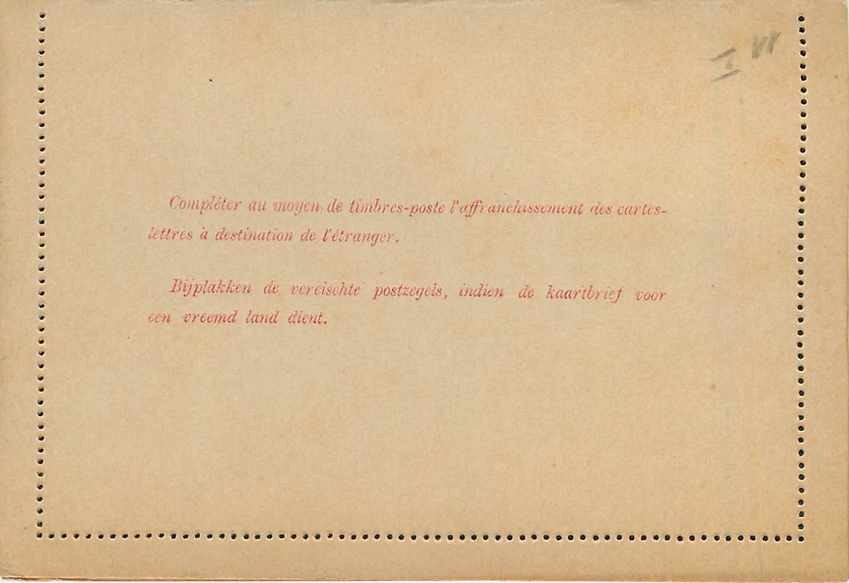 Entier Postal Postal Stationary Belgique 10c — Rückseite