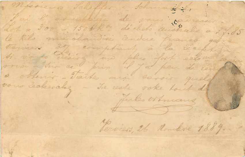 Entier Postal Postal Stationary Belgique 1889 pour Mulhouse — Rückseite