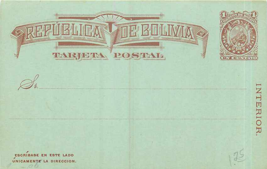 Entier Postal Postal Stationary Bolivie Bolivia 