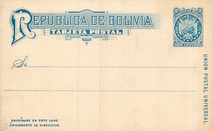 Entier Postal Postal Stationary Bolivie Bolivia 