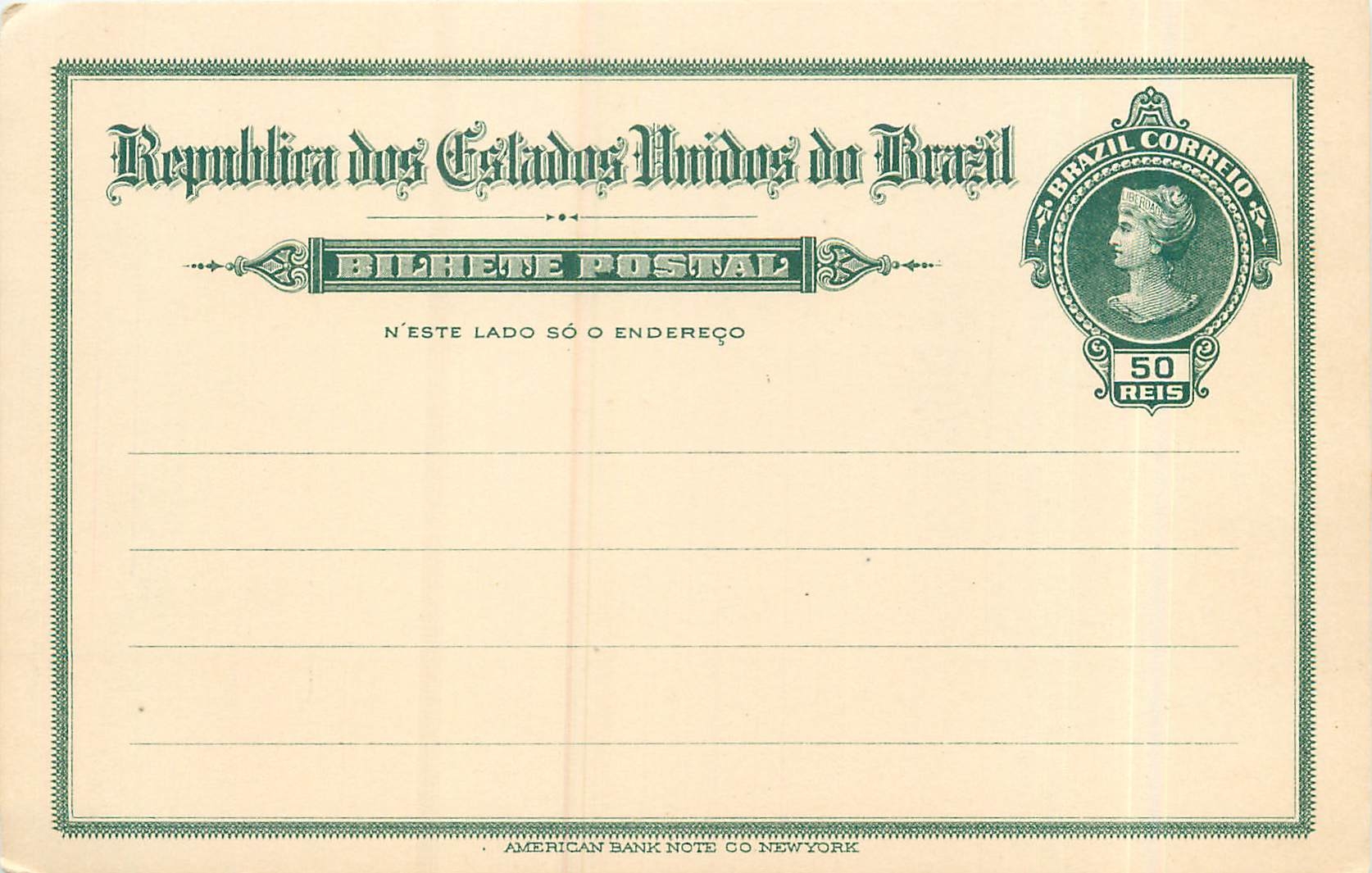 Postal Stationary Entier Postal Bresil Brazil