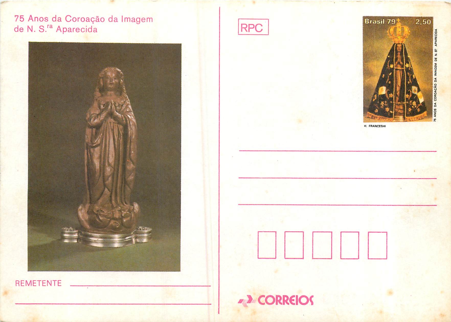 Postal Stationary Entier Postal Bresil Brazil NS Aparecida
