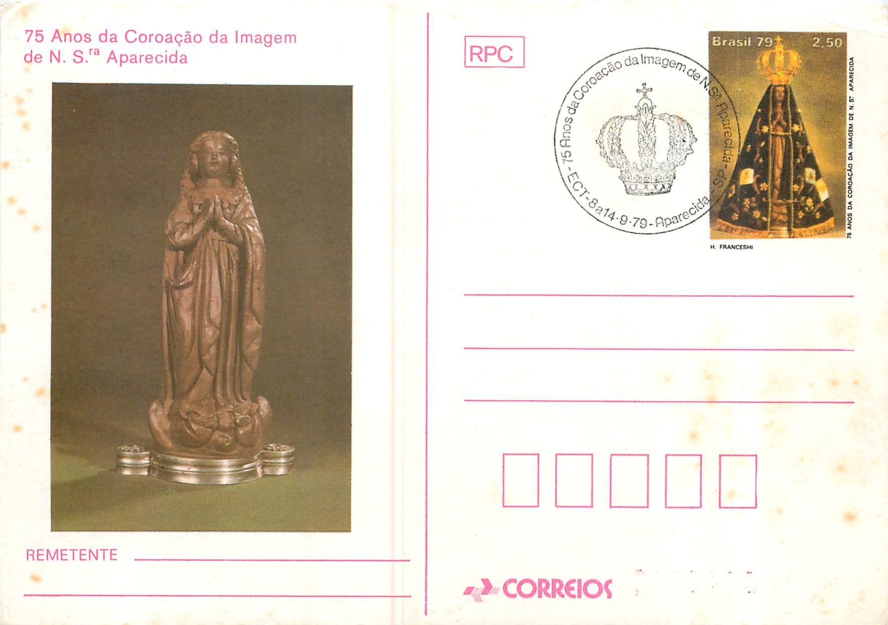 Postal Stationary Entier Postal Bresil Brazil NS Aparecida