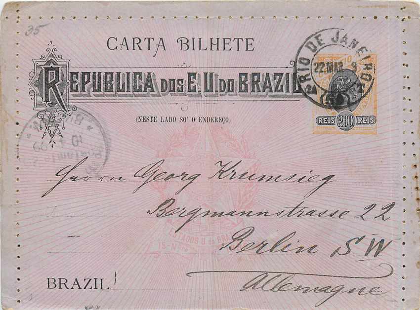 Postal Stationary Entier Postal Bresil Brazil
