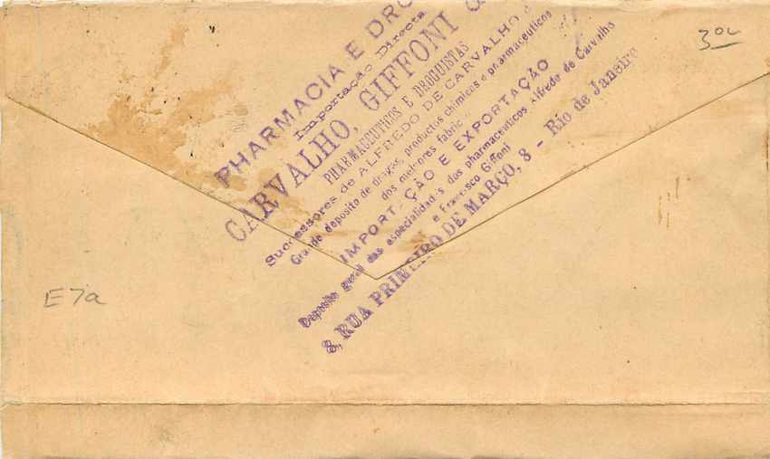 Postal Stationary Bresil Brazil 20 R — Rückseite