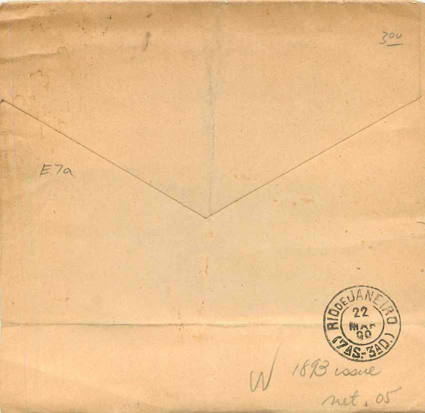 Postal Stationary Bresil Brazil 20 R — Rückseite