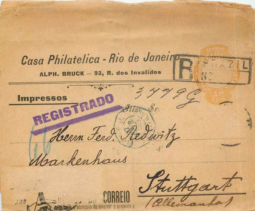 Postal Stationary Bresil Brazil 40 R