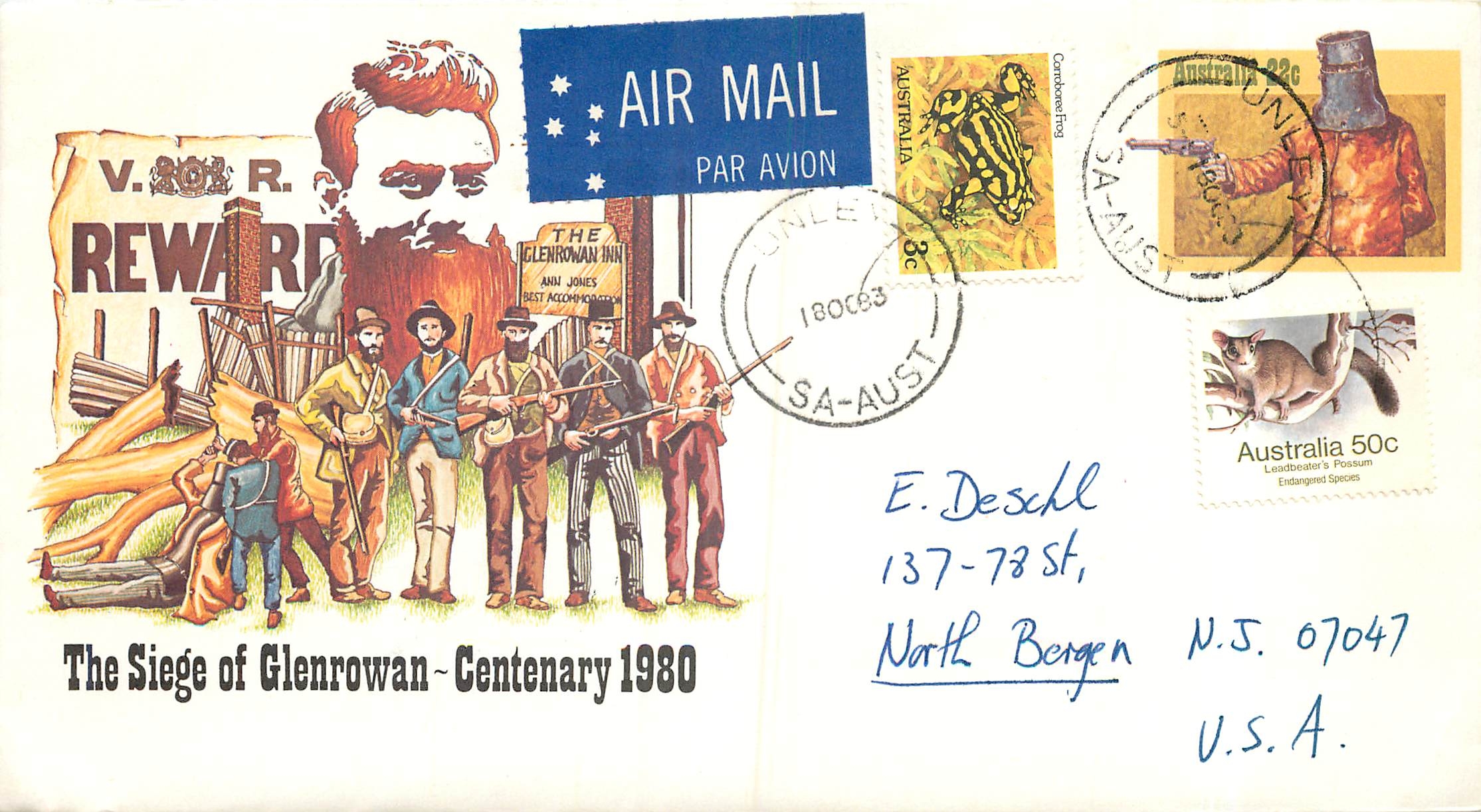 Der Angriff auf Glenrowan — 100. Jubiläum 1980 — Australia Post