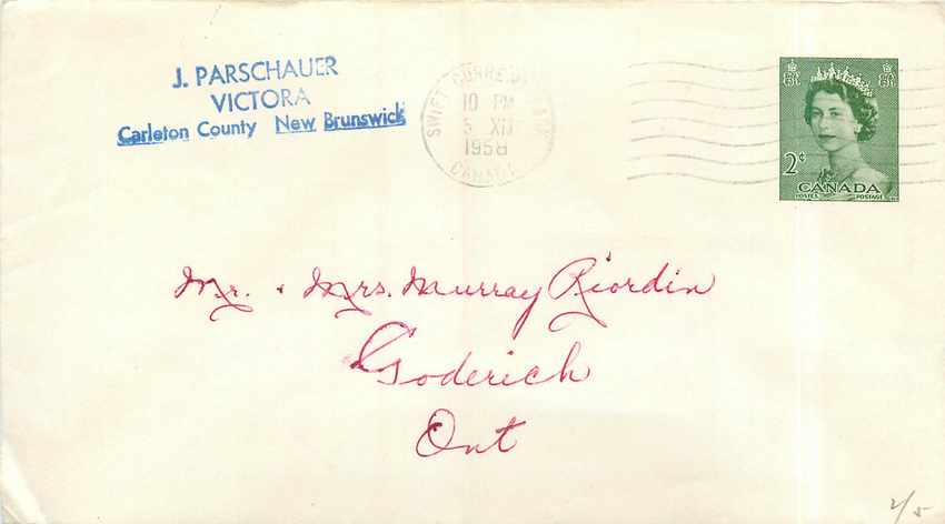 Postal stationary Canada 2c for Goderick