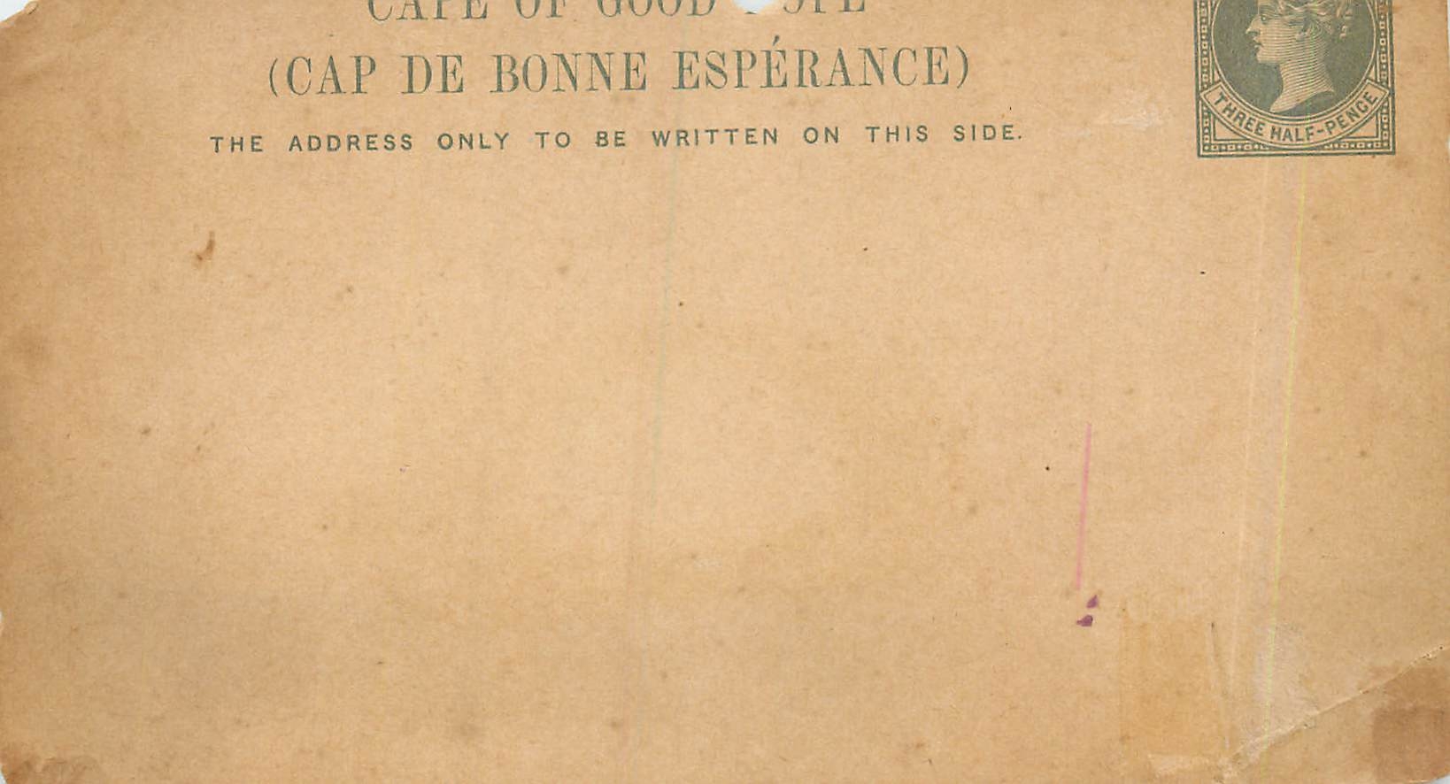 Entier Postal Stationary Cape of Good Hope 3 1/2p