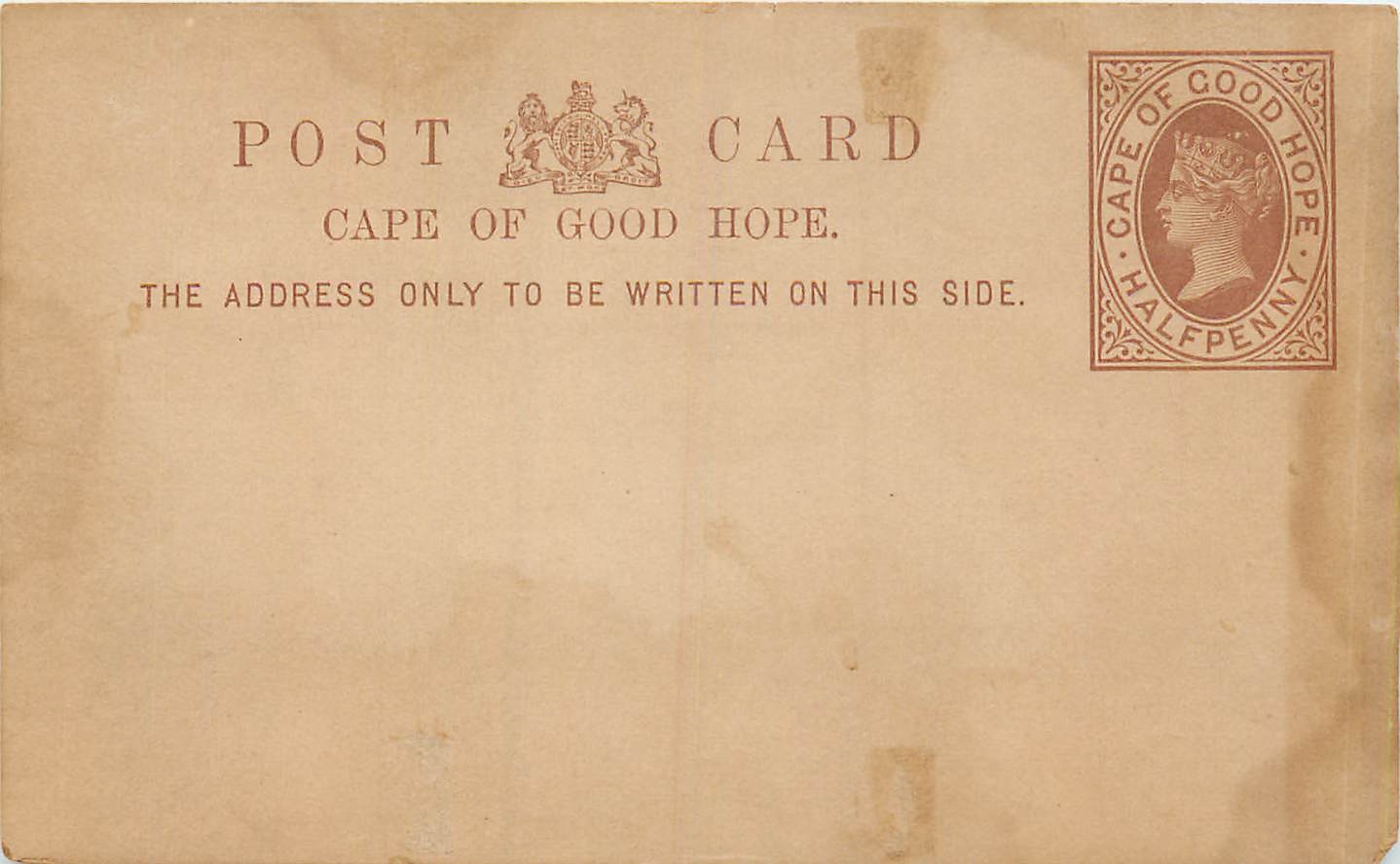 Entier Postal Stationary Cape of Good Hope 1/2p