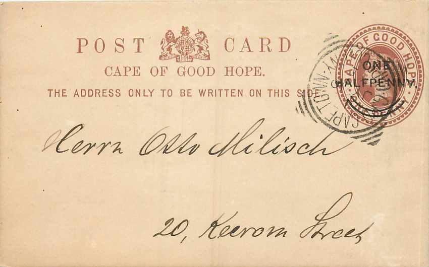 Entier Postal Stationary Cape of Good Hope 1 1/2p
