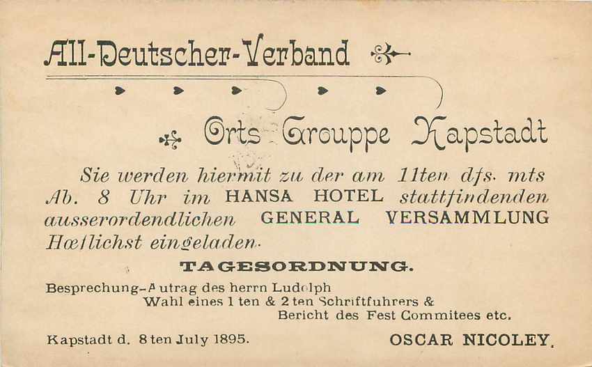 Entier Postal Stationary Cape of Good Hope 1 1/2p — Rückseite
