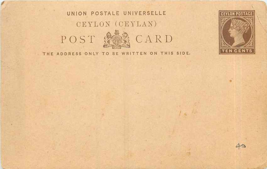 Entier Postal Stationary Ceylon  2p