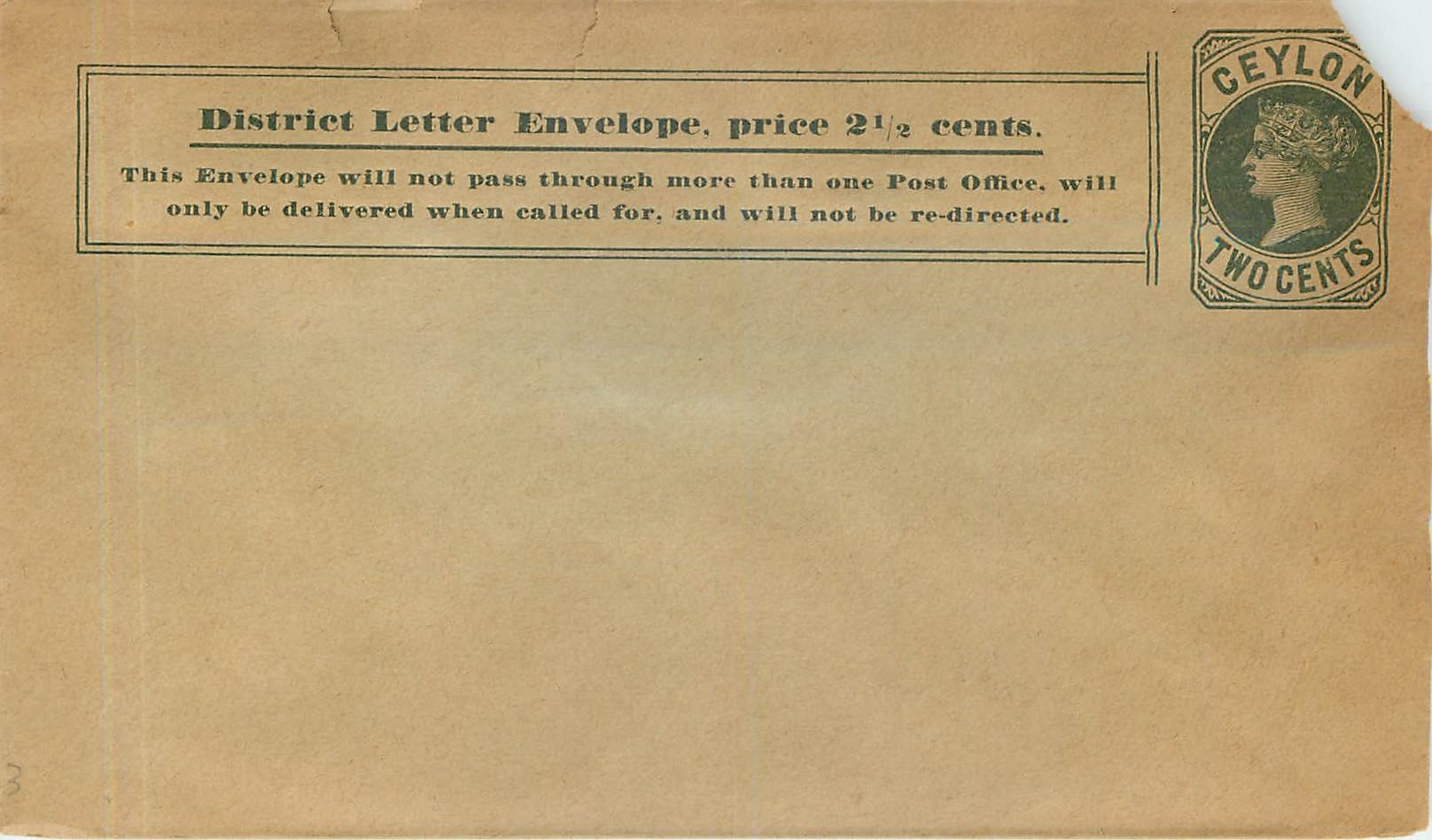 Entier Postal Stationary  Ceylon 2c