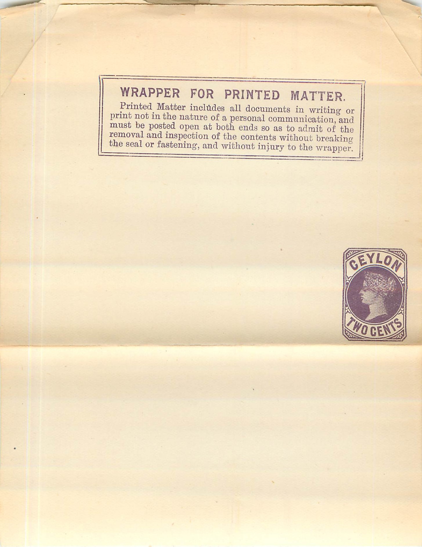 Entier Postal Stationary  Ceylon 2c