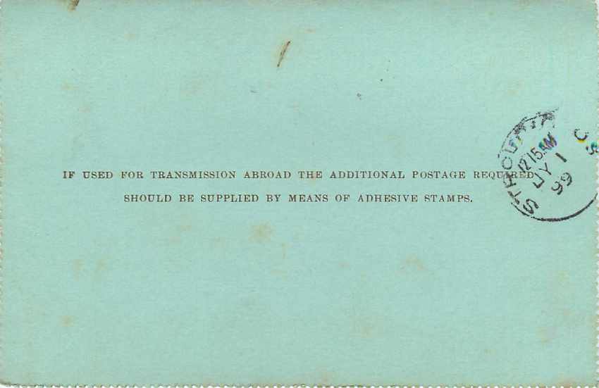 Entier Postal Stationary  Ceylon 5c for Glos England — Rückseite