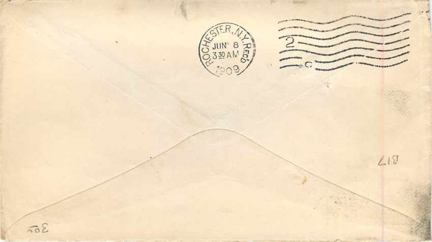 Entier Postal Stationary Chili Chile 2c for Rochester USA — Rückseite