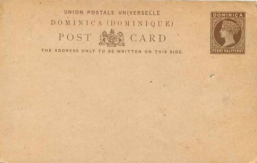 Entier Postal Stationary Dominica 1 1/2 p