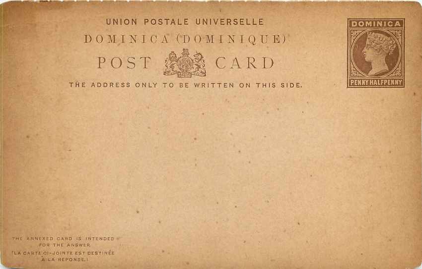 Entier Postal Stationary Dominica 1 1/2 p — Rückseite