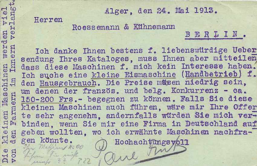 Entier Postal Stationary 10c Semeuse pour Berlin — Rückseite