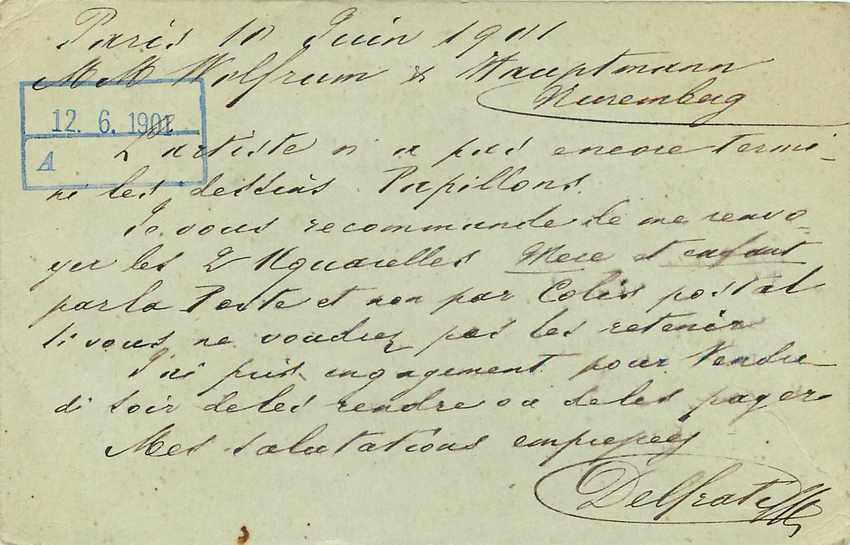Entier Postal Stationary 10c Mouchon pour Nurmberg — Rückseite