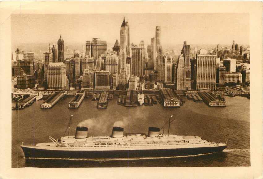 Entier Postal Stationary Normandie Bateau New York 1939 — Rückseite