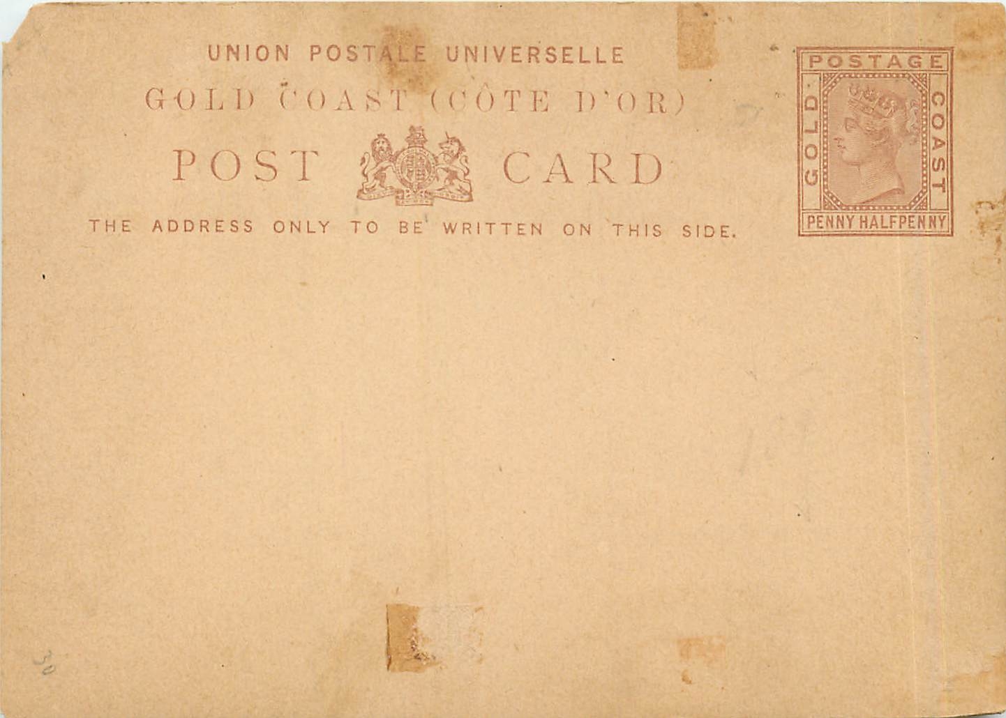 Entier Postal Stationary Gold Coast 1 1/2p