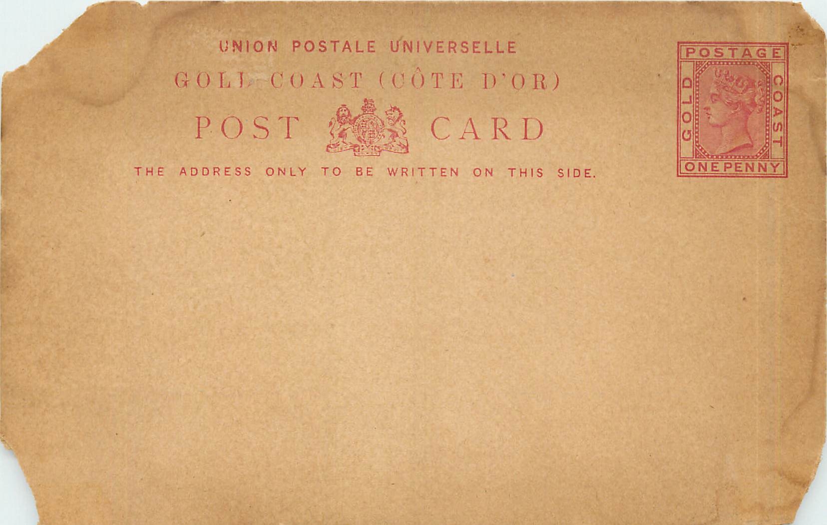 Entier Postal Stationary Gold Coast 1p