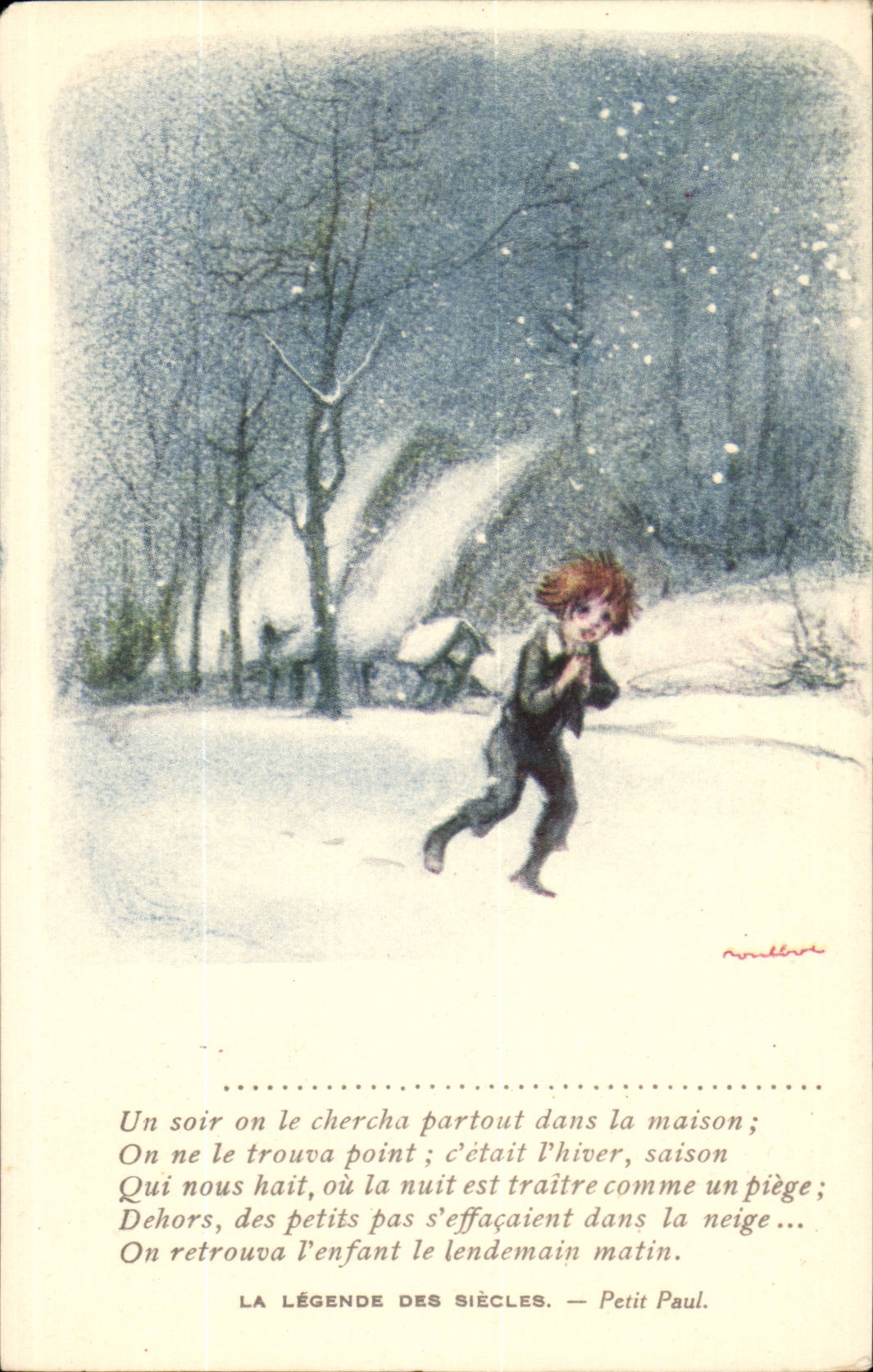 Bambino che corre sulla neve — La Leggenda dei Secoli — Petit Paul — André Lefèvre