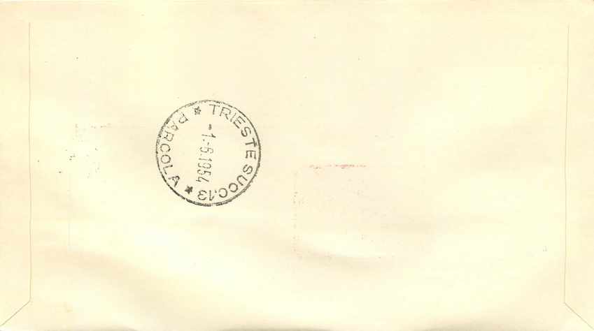 Lettre Cover Italie Italia AMG FTT FDC 1954 Aigle Resistenza Militaria Trieste — Back