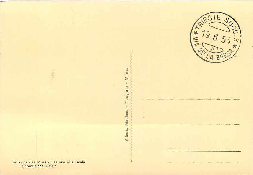 CARTE MAXIMUM Italie Italia AMG FTT Alfredo Catalani 1954 — Back