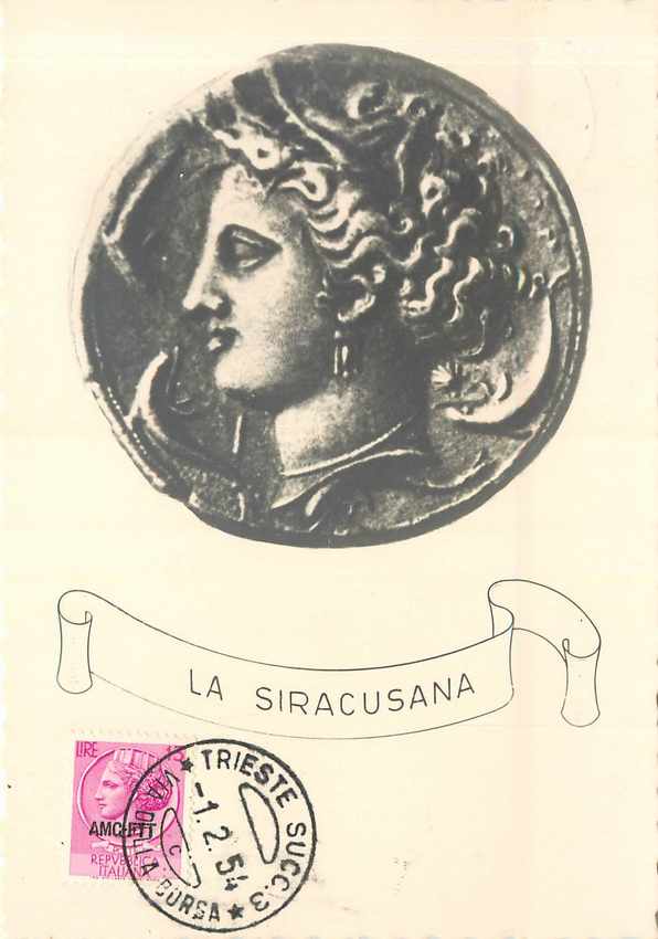 CARTE MAXIMUM Siracusana Italie Italia AMG FTT 1954 15 L