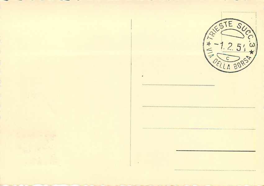 CARTE MAXIMUM Siracusana Italie Italia AMG FTT 1954 15 L — Back