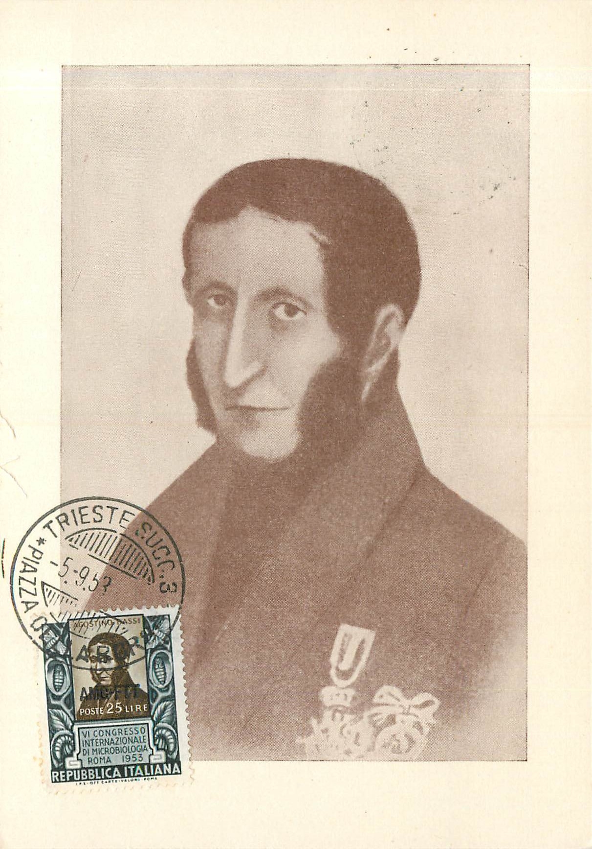 CARTE MAXIMUM Italie Italia AMG FTT Microbiologica Microbiologie Microbiology Medecine 1953
