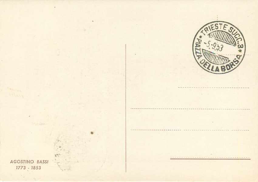 CARTE MAXIMUM Italie Italia AMG FTT Microbiologica Microbiologie Microbiology Medecine 1953 — Rückseite