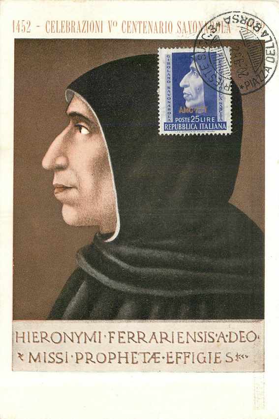 CARTE MAXIMUM Italia AMG FTT Girolamo Savonarola 1952