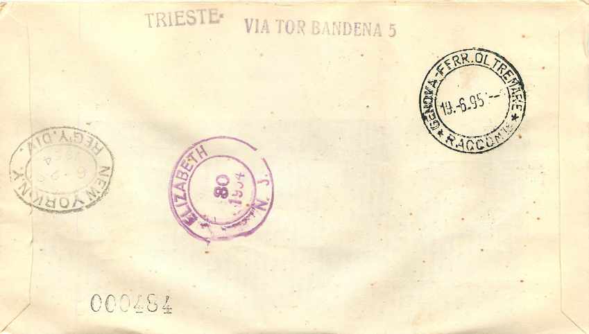 Lettre Cover Italie Italia AMG FTT FDC Fiera di Trieste 1954 — Back