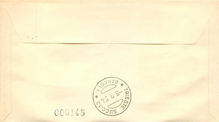 Lettre Cover Italie Italia AMG FTT FDC Touring Club Automobile 1894 1954 — Back