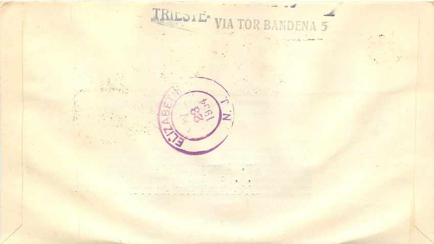 Lettre Cover Italie Italia AMG FTT FDC 1954 Roma Rome  — Rückseite