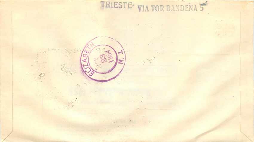 Lettre Cover Italie Italia AMG FTT FDC 1954 Roma Rome  — Verso