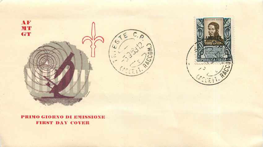 Lettre Cover Italie Italia AMG FTT FDC Agostino Bassi Microcoscope