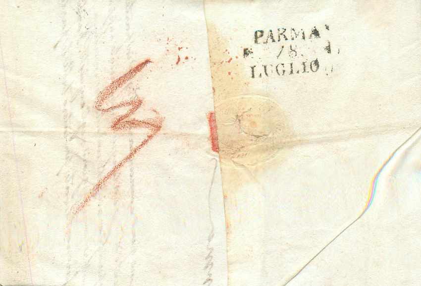 Lettre Cover Italie Italia Trieste Parma  — Rückseite