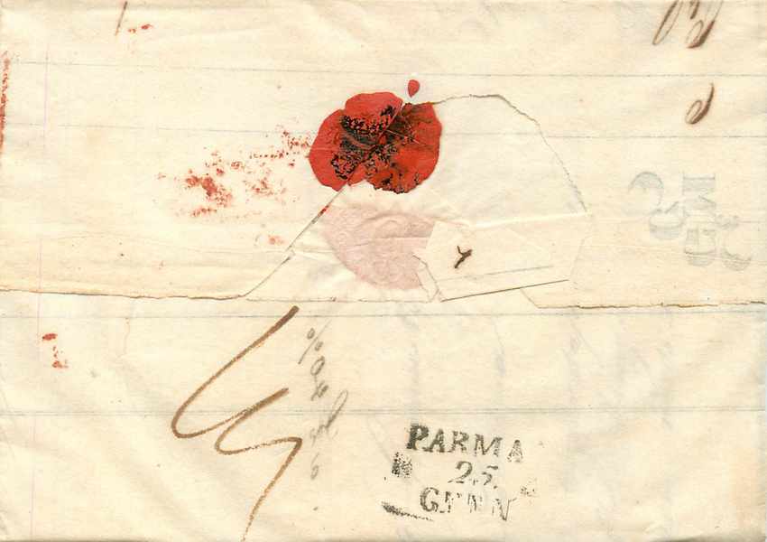 Lettre Cover Italie Italia Trieste Parma  — Rückseite