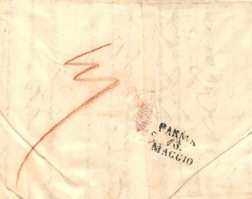 Lettre Cover Italie Italia Trieste Parma  — Rückseite