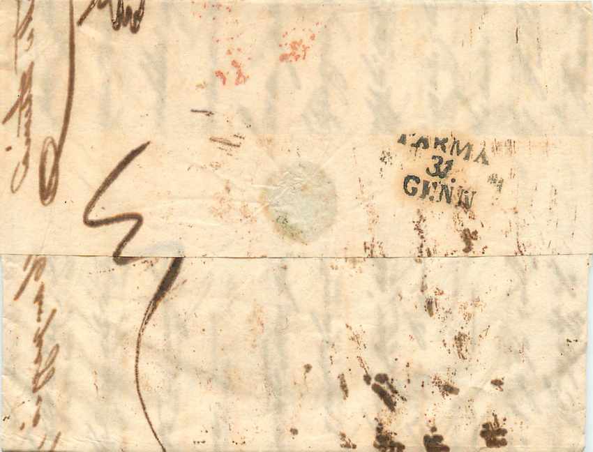 Lettre Cover Italie Italia Trieste Parma  — Rückseite