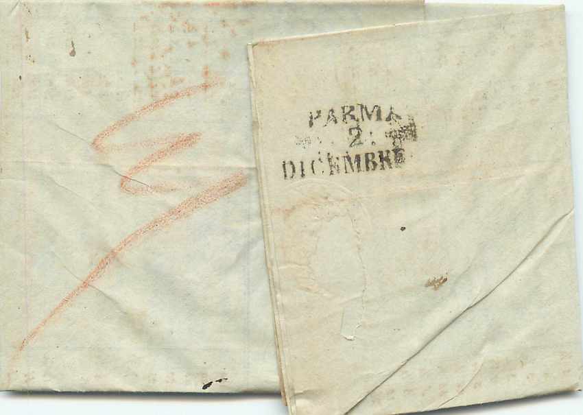 Lettre Cover Italie Italia Trieste Parma  — Rückseite